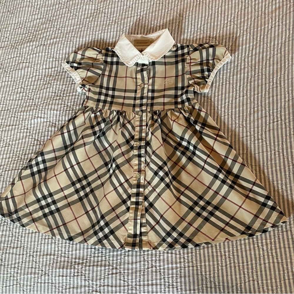 Burberry Checkered Dress with White Collar